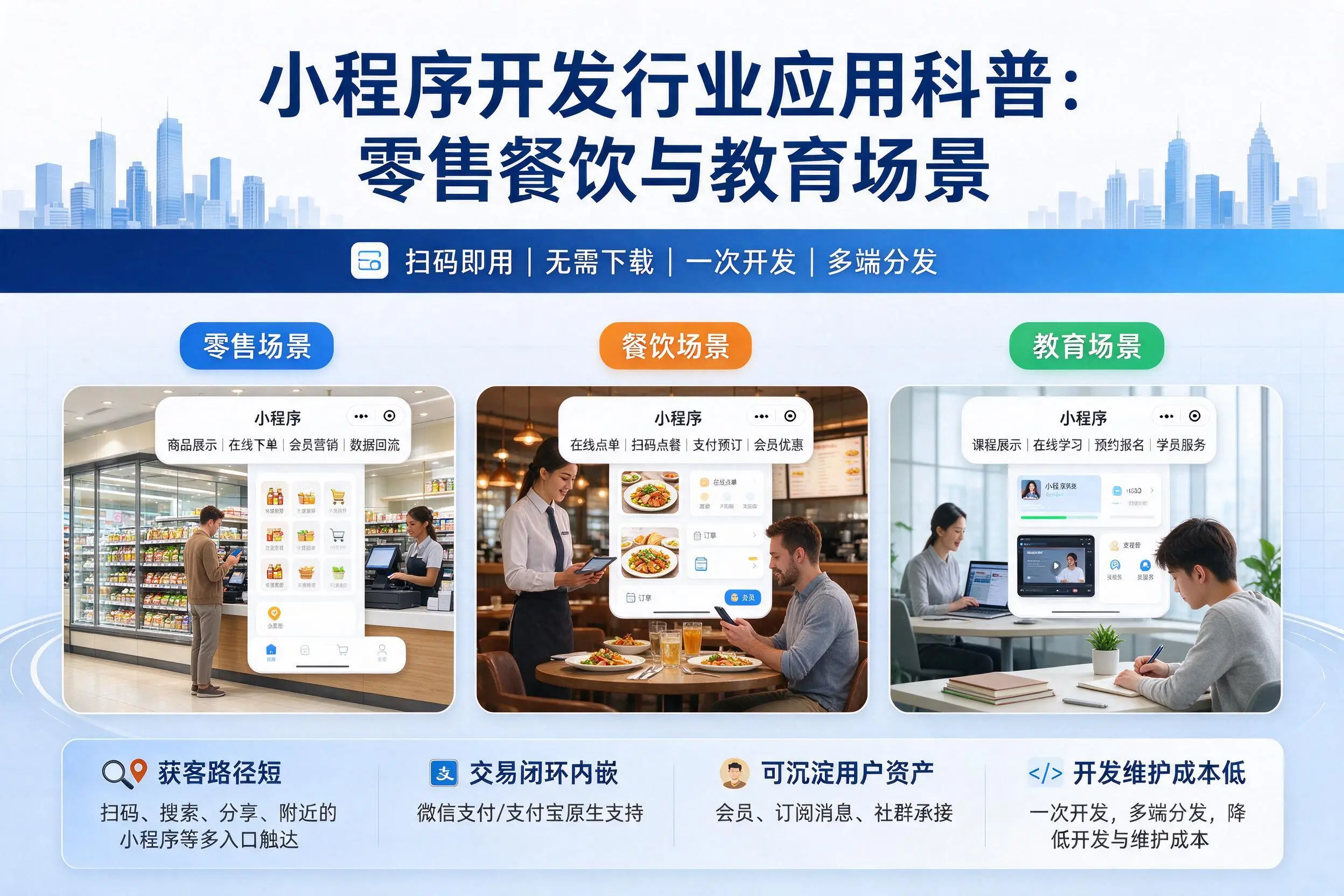 唐山小程序开发行业应用科普：零售餐饮与教育场景