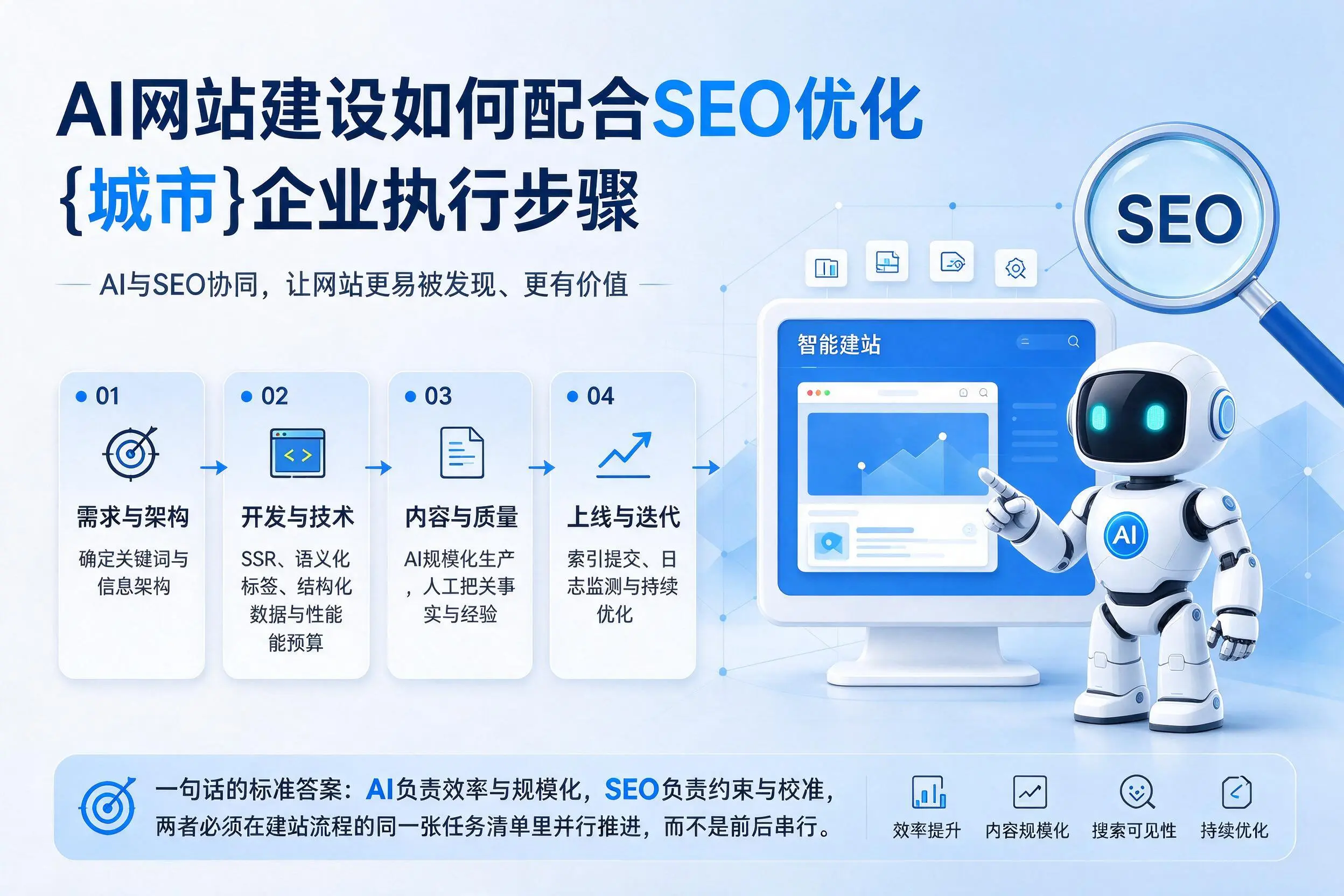 AI网站建设如何配合SEO优化,唐山企业执行步骤