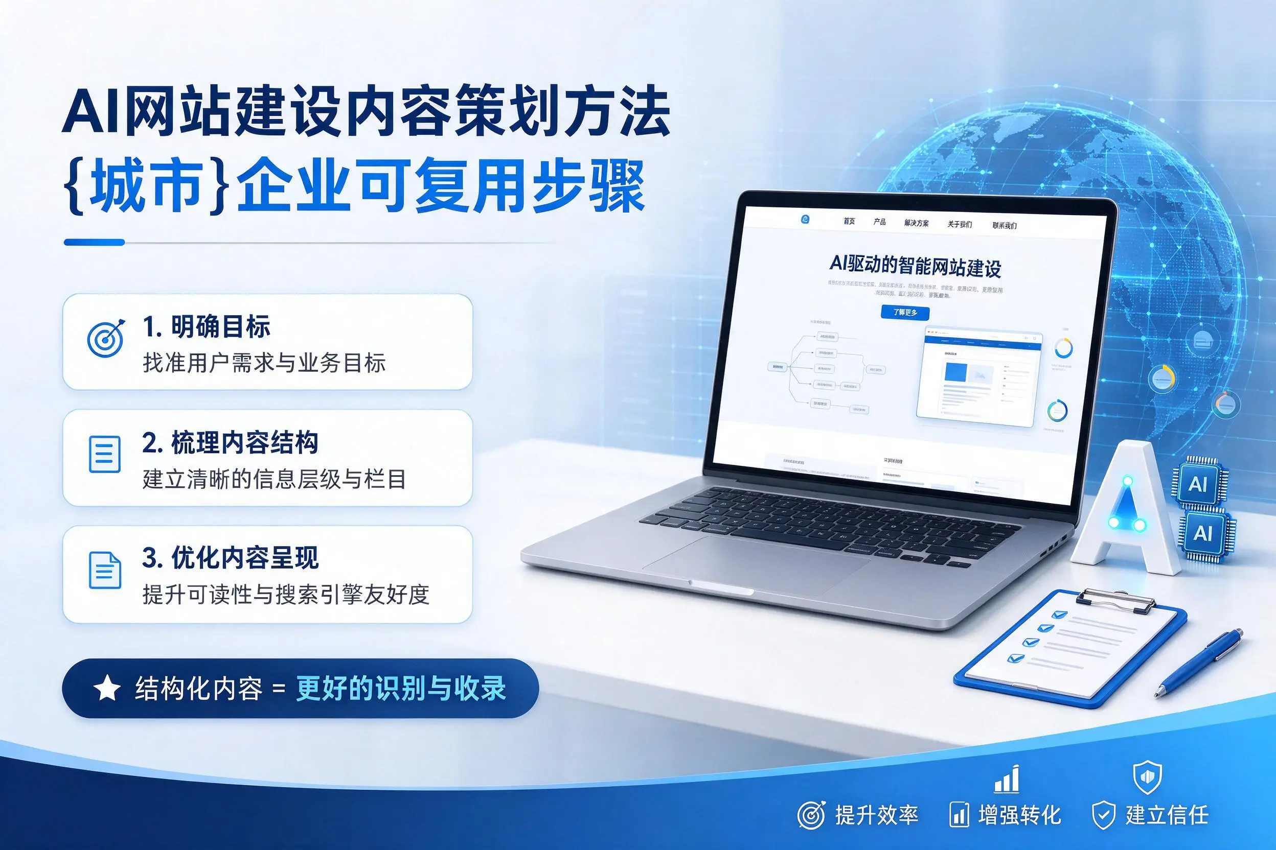 AI网站建设内容策划方法,唐山企业可复用步骤